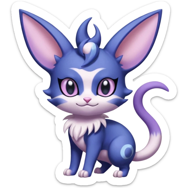  Fey Toony Meowstic-Espeon-Skitty-Delcatty-Sprigatito-Purrloin-fusion-hybrid sticker