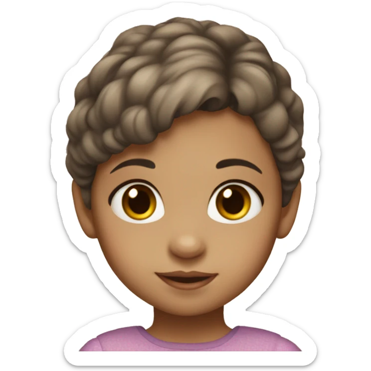 a white 1 year old girl with brown hair and brown eyes dressed nice sticker