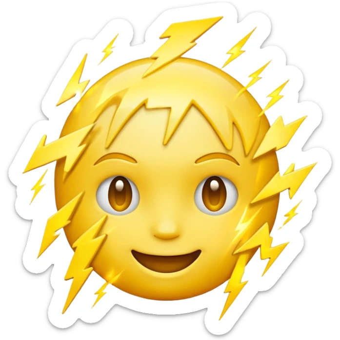 Lightning face emoji sticker