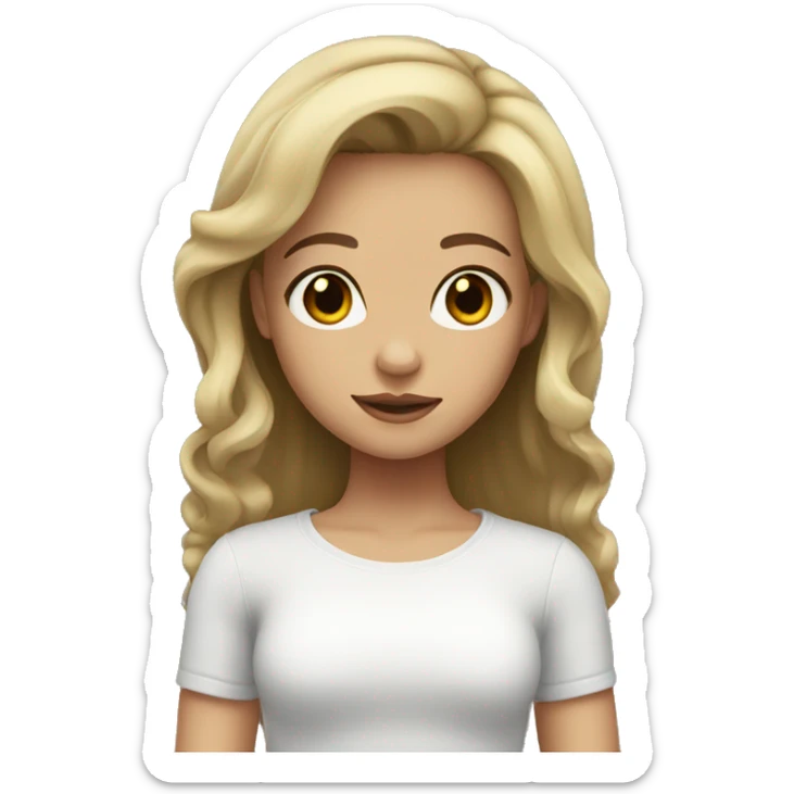 girl with dark blonde hair and brown eyes and light skin sticker