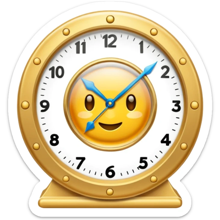 un emoji de un reloj de arena transparente con un circulo en su entorno sticker
