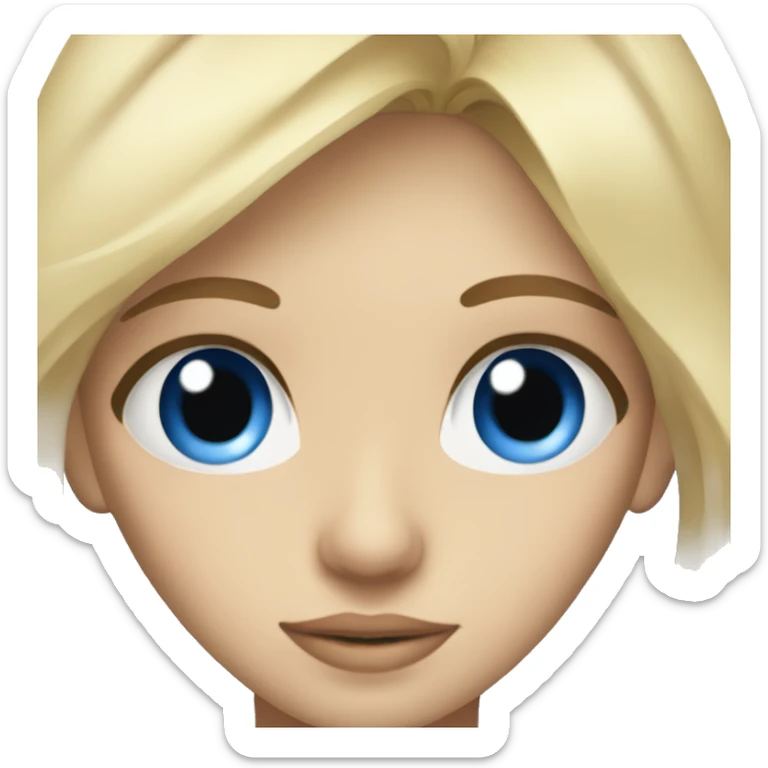 Blue eye blonde hair girl with brown eye man sticker