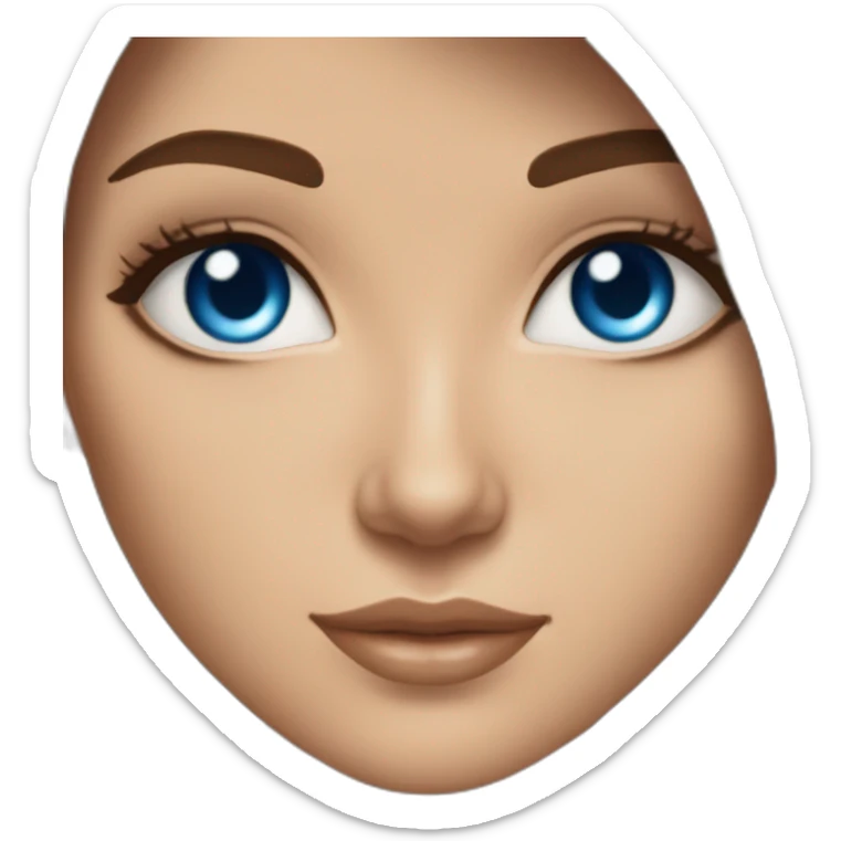 woman with long brown hair and blue eyes light skin middle eastern descent beautiful gorgeous sticker