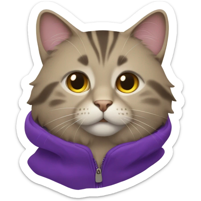 Purple cat  sticker