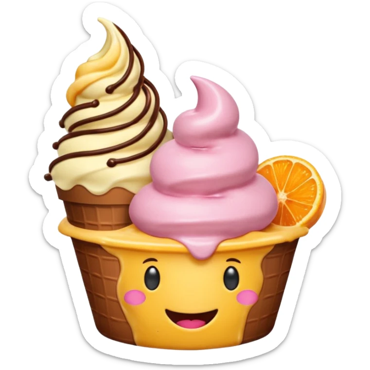 emoji tema agosto, colori allegri, sole, spiaggia, gelato, vacanze sticker