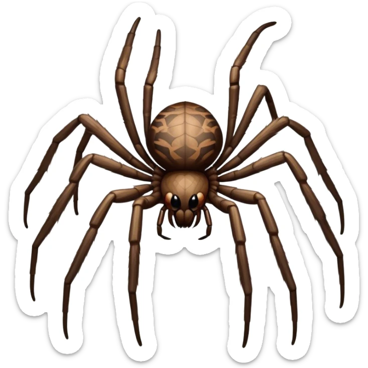 Close-up of a giant hairy The bird-eating spider (Theraphosidae) in its natural habitat, surrounded by delicate webbing. The spider's detailed body and legs are visible, with soft natural lighting illuminating the scene. Transparent background. sticker