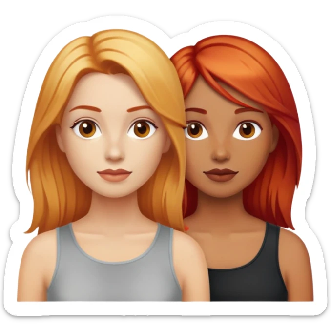 Three girlfriends. Older women. one blonde, one bright red hair  and copper hair  sticker