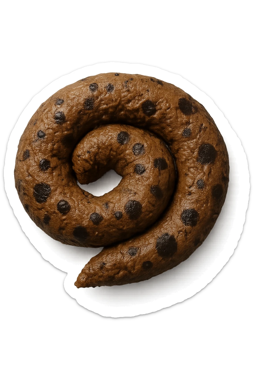 FECI DI ANIMALE A PALLINI VISTE DALL'ALTO, iperrealistico 4k, ISOLATA SU SFONDO BIANCO sticker