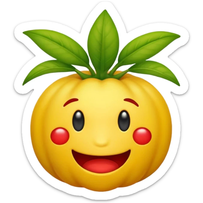 Crear un emoticón que tenga que ver con una variedad de Cambures ,como Cambur rojo, guineo, manzano , macho etc....; y que la paleta de colores sea la siguiente: Rojo Carmín, Amarillo, Amarillo Crema y Verde Pasto sticker