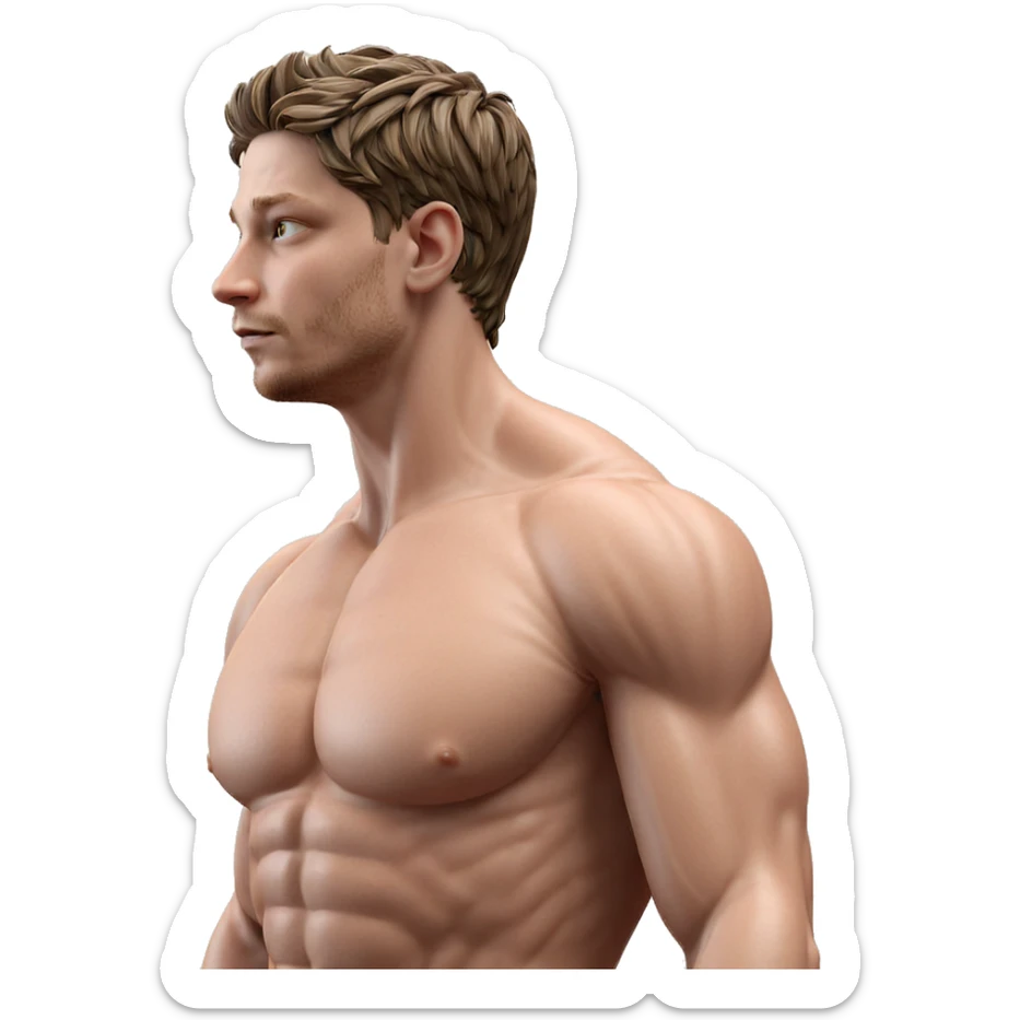 muscular male in natural light sticker