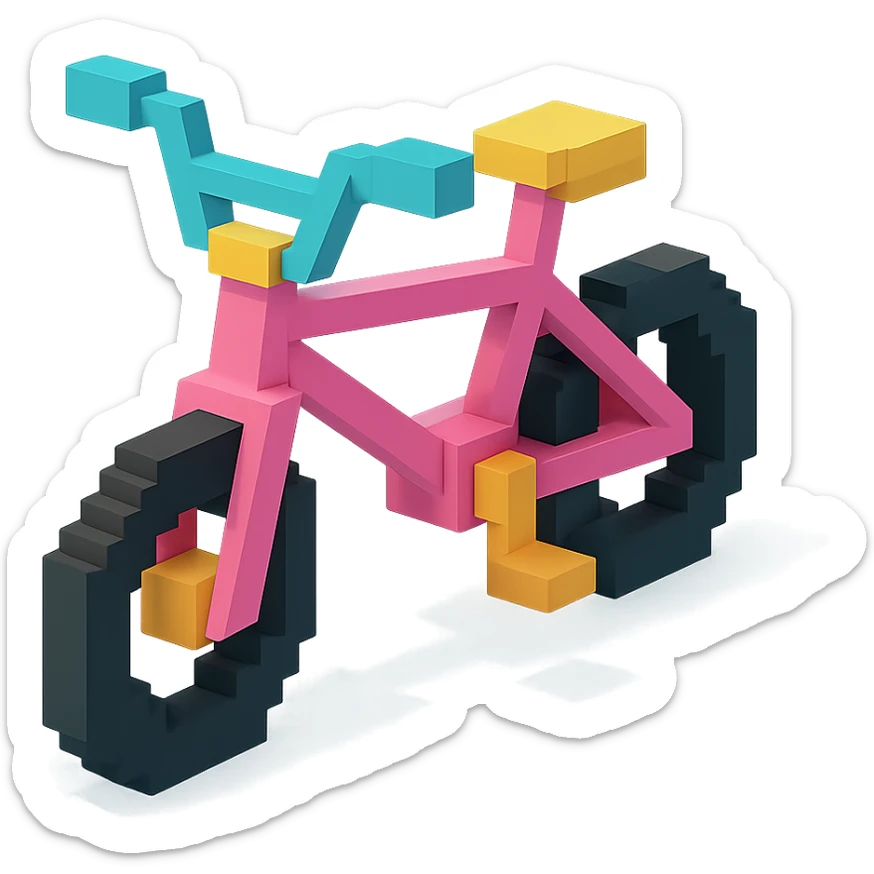 розовый велосипед BMX, no background sticker