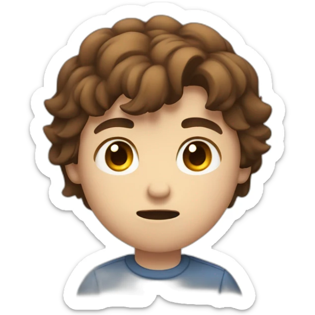 A 20 years Old angry boy with Brown hair saying “NO” with his hand, mid body sticker