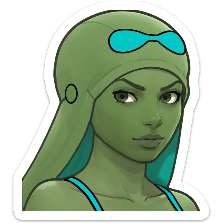 Captain underpants girl with underwear on her head and superhero vibe sticker