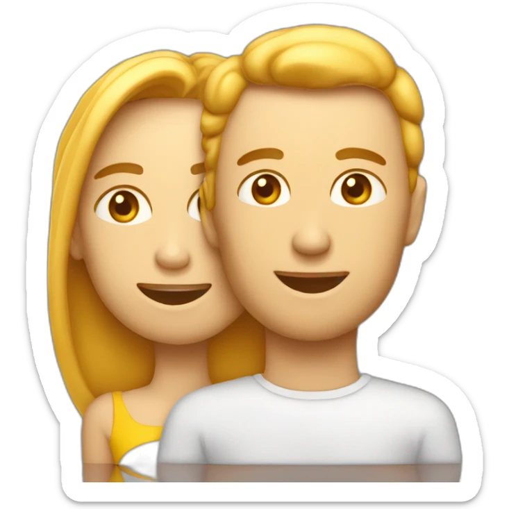 Homme qui étale de la crème solaire sur le dos d’une femme sticker