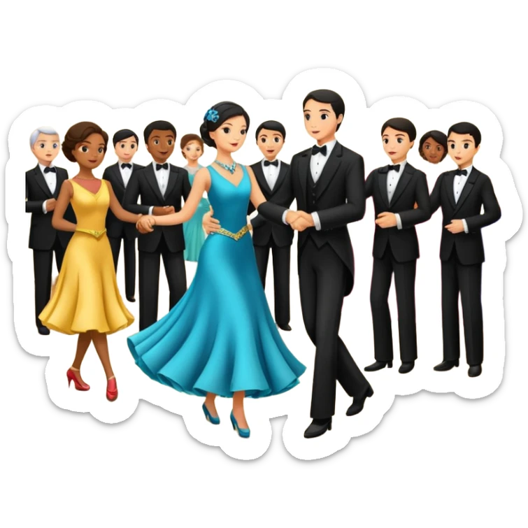 Esibizione di danze standard in palazzetto dello sport con i giudici che danno preferenza con voto sticker