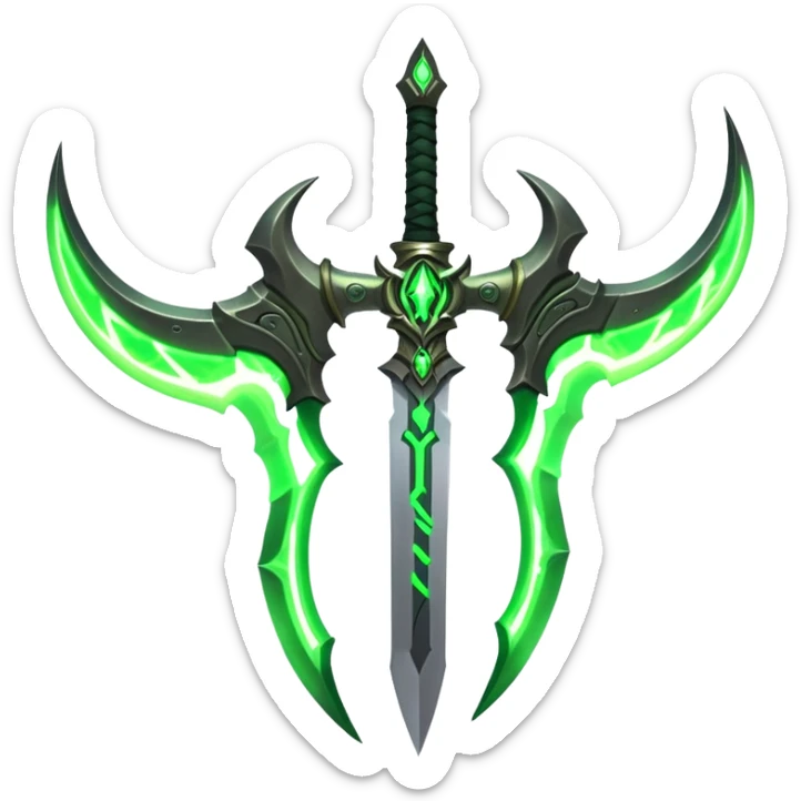 Warglaives from World of Warcraft, curved dual blades, Illidan Stormrage's weapons sticker
