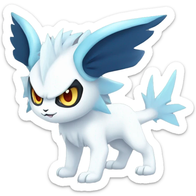 Edgy Cool Kawaii Chibi Baby Absol-Silvally-Vaporeon-Absol-Pokémon Full Body sticker