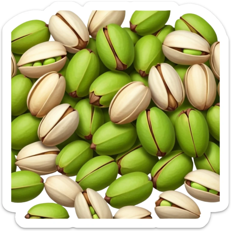 Heap of raw pistachio with shells, natural and organic, close-up view sticker