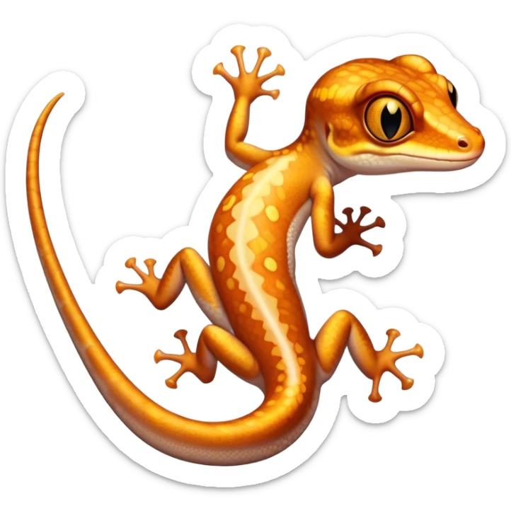 Cinematic Noble Gecko Portrait Emoji, Poised and sleek, with a compact, agile body adorned with textured, mottled scales and luminous, alert eyes accentuated by delicate toe pads and subtle patterning, Simplified yet sharp and sophisticated features, highly detailed, glowing with a soft, ambient jungle glow, high shine, intelligent and vigilant, stylized with an air of exotic elegance, focused and precise, soft glowing outline, capturing the essence of a watchful reptilian guardian that seems ready to scamper out of the screen with effortless agility! sticker