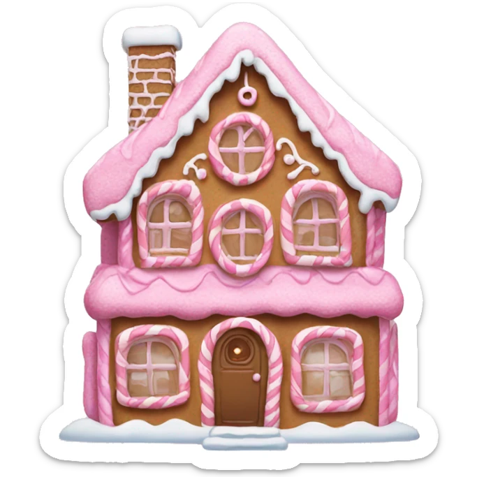 Pink gingerbread house sticker