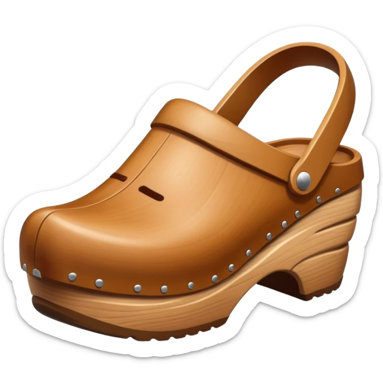 simple wooden traditional minimal clog entirely wooden - minimal sticker