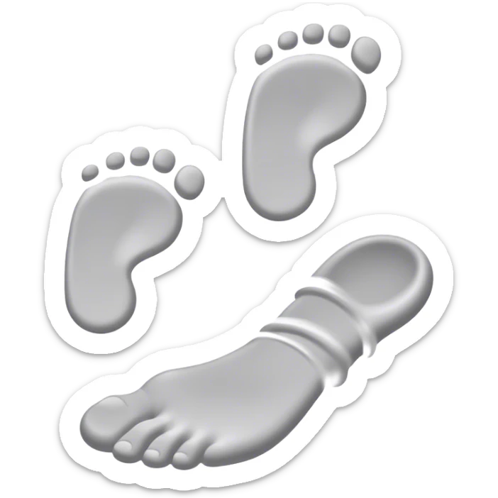 **Baby footsteps lead ahead of larger ones**, as if guiding the adult forward.  sticker