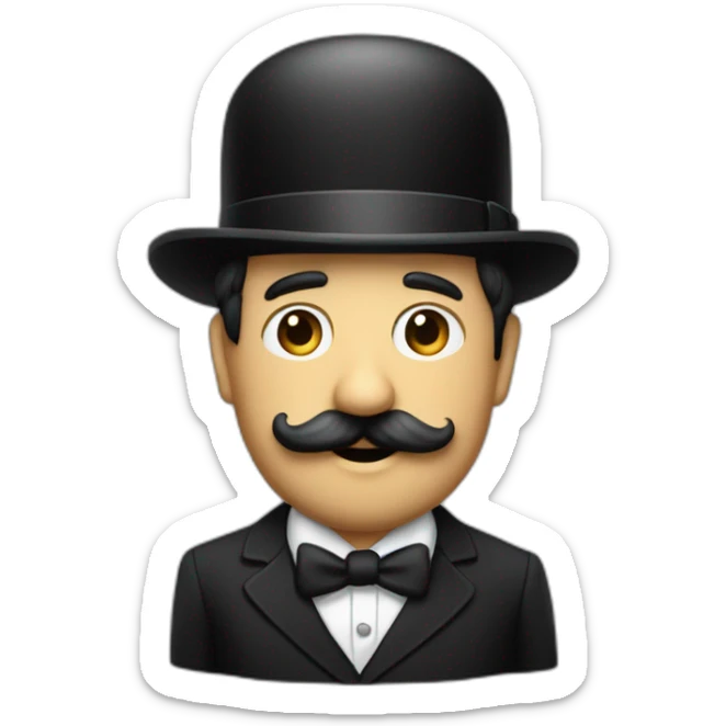 person-in-black-suit-with-charlie-chaplin's-moustache But not the hat with-right-arm-to-the-sky-palm-to-the-ground-and-other-arm-glued-to-the-side-of-the-body sticker