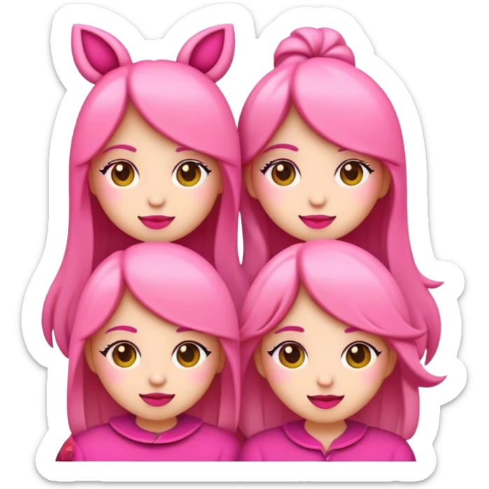 quiero emojis para chicas, que sean que incluyan muchísimo color rosa, palo y que sean muy muy monos, ya que los quiero utilizar para TikTok para vídeos que genero sobre hauls Skincare y Make-Up Tienen que ser muy monos y bastante Cute sticker