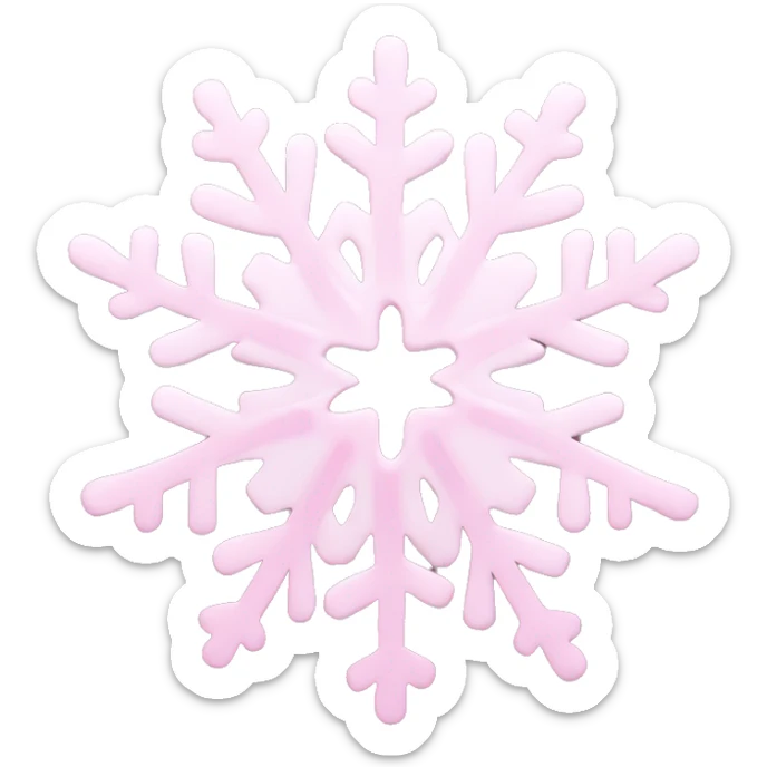 pastel pink snowflake  sticker