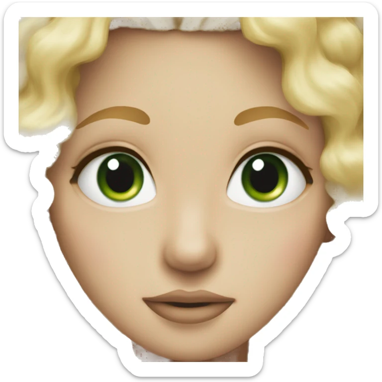 green eyed blonde curly white skin girl sticker