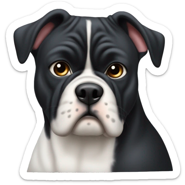 Schwarze Französische Bulldoggen Hündin mit weißem Fleck auf der Brust  sticker