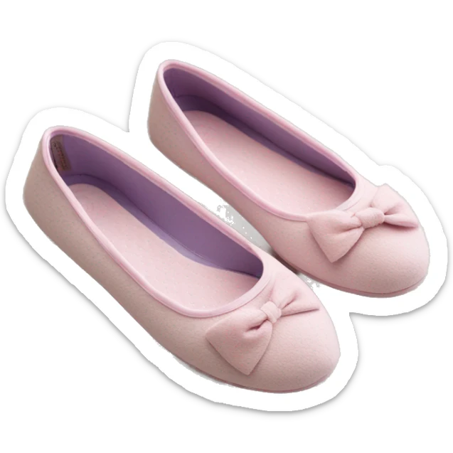 Chaussons ballerines isotoner avec noeud pour femme en tissu semelle du dessous en cuir  sticker