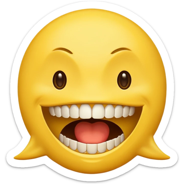 a face with a large opened mouth in emoji of whatsapp style (yellow). Larger is, better is sticker