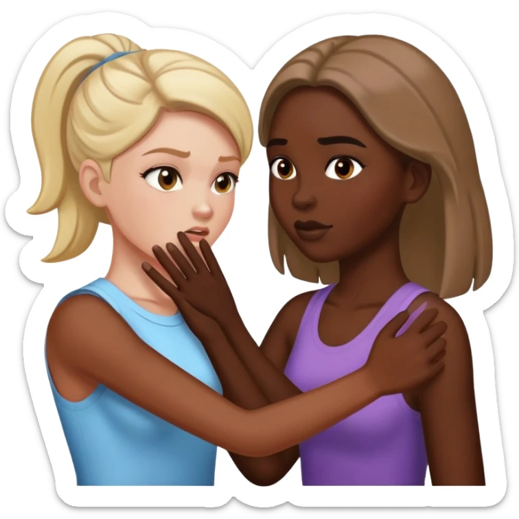 African American women slap white girl in the face  sticker