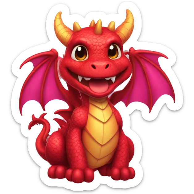 dragon con corazones sticker
