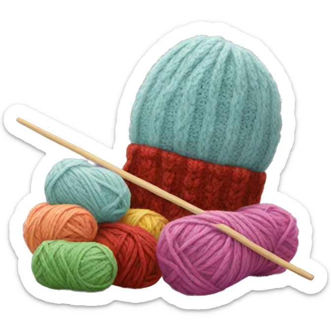 knitting set sticker
