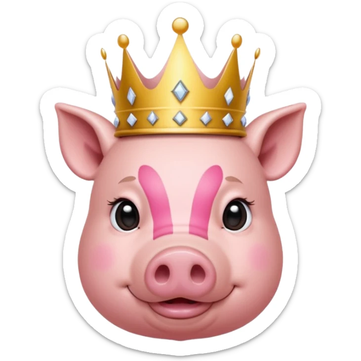 Me gustaría crear un cerdito con corona encima de el nombre yeicobvalentino que sea elegante para logo de mi granja sticker