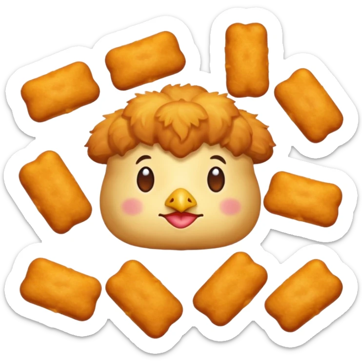 Make an emoji of a chicken nugget like the food, not the chicken, the food chicken nugget. sticker