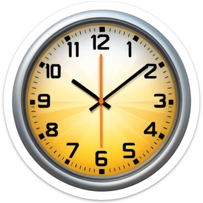 A close-up of a clock with sharply defined numbers and glowing hands, captured in dramatic lighting. The second hand is blurred into multiple trailing streaks to show rapid ticking, creating a sense of urgency and fast-passing time. sticker