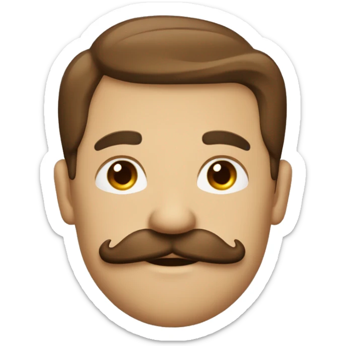 Un homme en costard marron avec une moustache carré et les cheveux plaqués vers la droite sticker