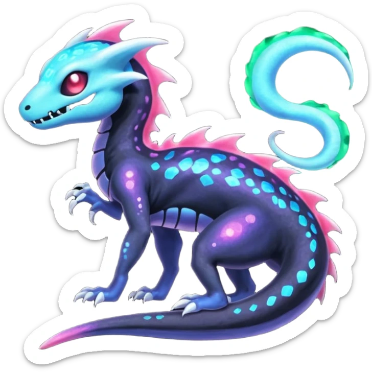 Nebulae Salandit-Duskull-Noibat-Fakémon-hybrid-creature (full body)  sticker