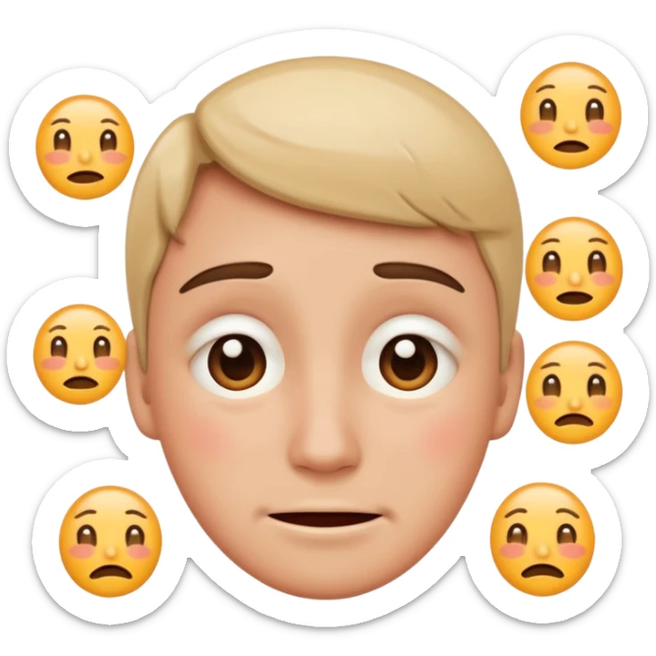 so like a sad face 🥺 and mix of this☺️ and this😔, like someone is sad because you ignore them but they have that cute smiley face with watery but not watery eyes and you cant say no to them, but make it classic emoji not woman or man emoji sticker