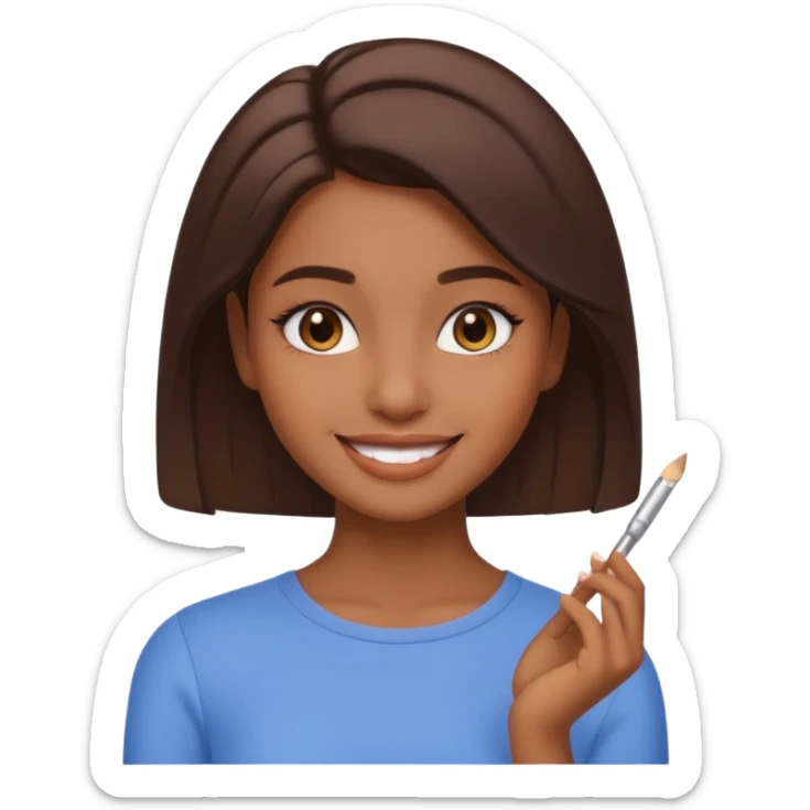 Hazme varios emojis aesthetic pero que sea de una chica morena aesthetic clean girl sticker