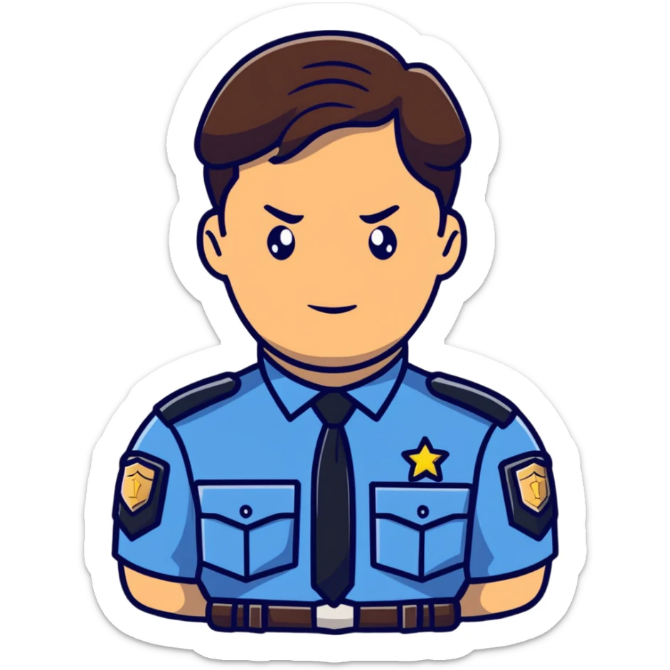 Nathan Fillion as John Nolan from The Rookie, police officer with short hair and uniform sticker