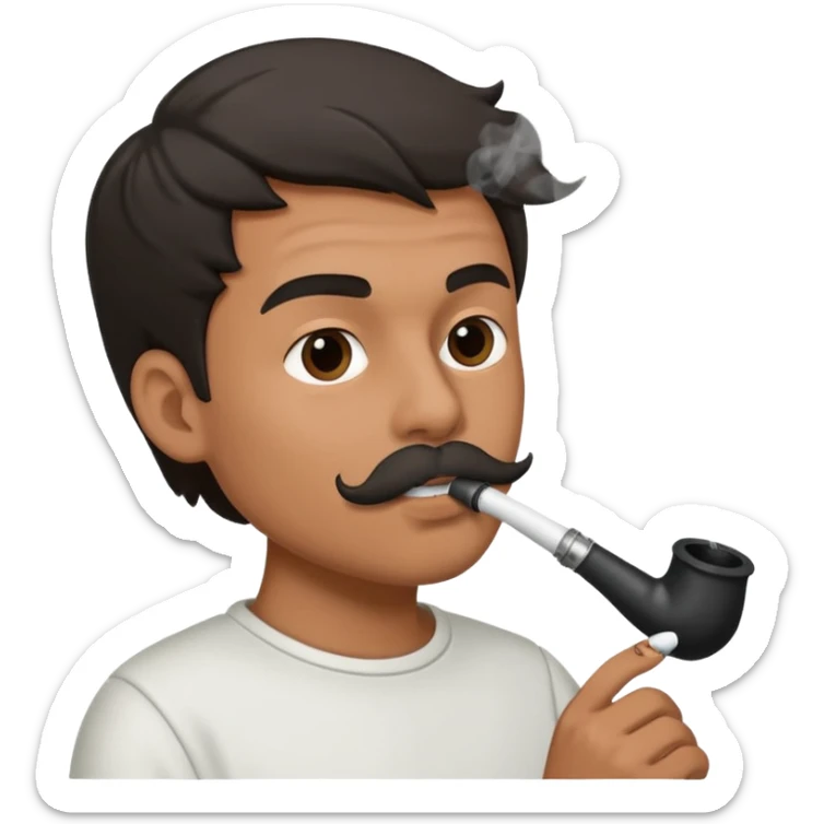 Man smoking from pong , the pong in his mouth (like this pong ⚗️) sticker