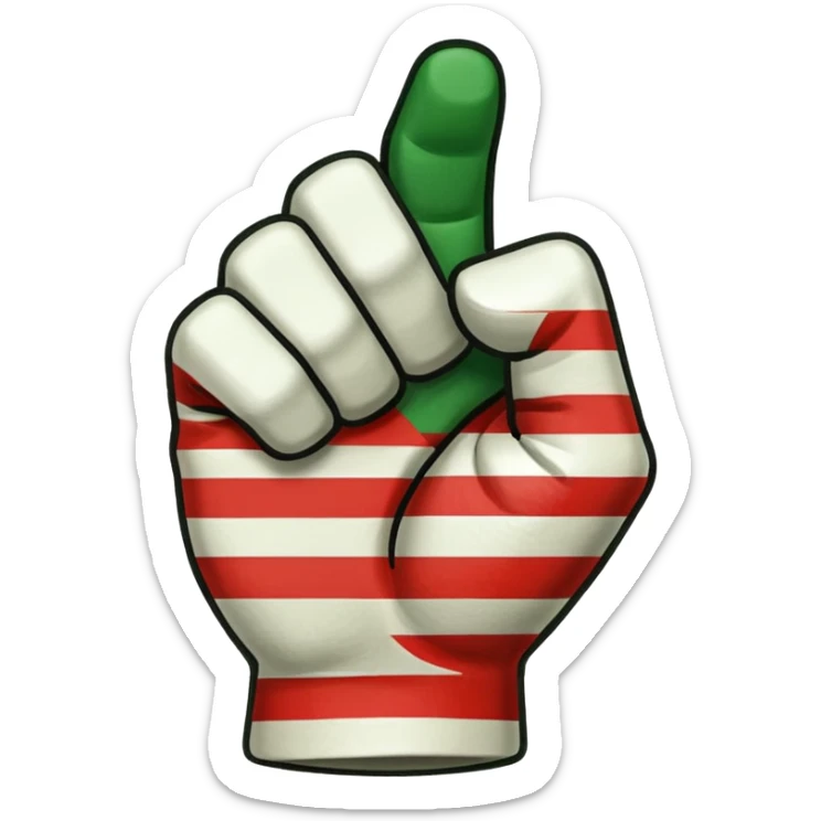This fist emoji ✊ but instead of yellow it’s the three Italian flag colors. Don’t change anything about the fist shape or shading, just the 3 colors striped  sticker