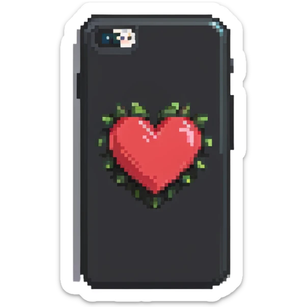 phone with a big heart sticker