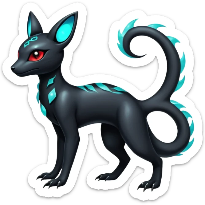 Shiny Dark Edgy Majestic Sophisticated Modern Gothic Gloomy Futuristic Salandit-Umbreon-Delcatty-Hybrid (Full body) sticker