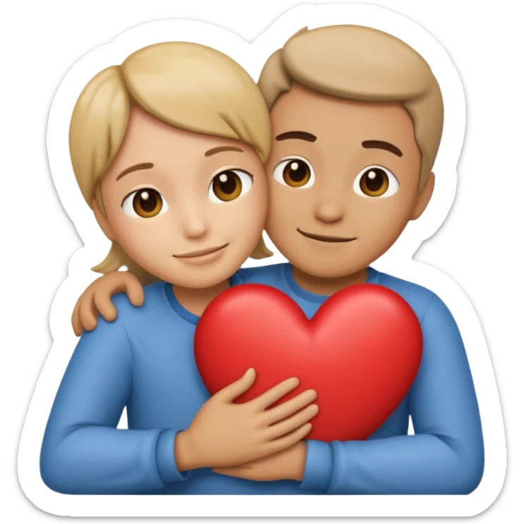 make an emoji of hugging a heart, one person. it's supposed to show a level of gratitude sticker