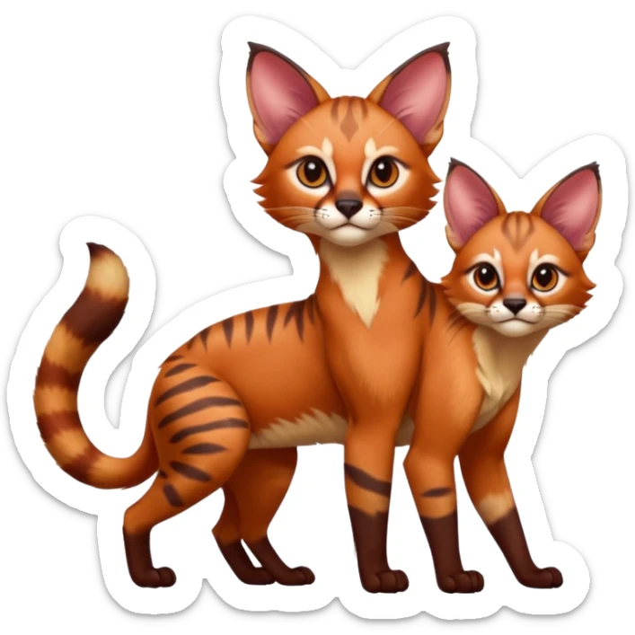 Serval-Caracal-Lykoi-Sphynx-Red-Panda-fusion-hybrid-animal-creature, full body sticker